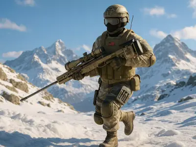 Modern Combat Soldier Low-poly 3D model