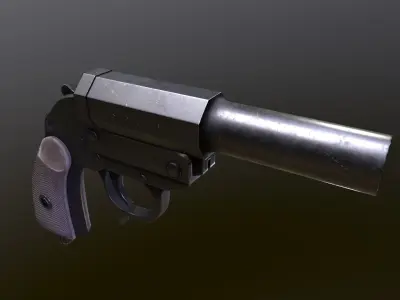 LP-34 Low-poly 3D model PBR gun Low-poly 3D model