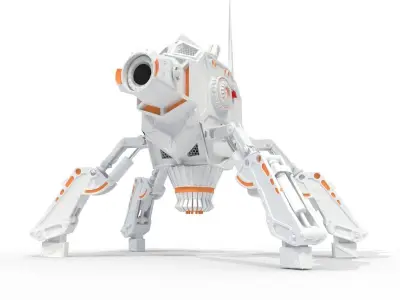 Futuristic Droid Robot Free 3D model