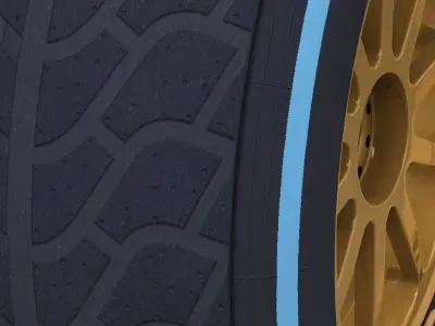 18 inches wet front tyre Low-poly 3D model