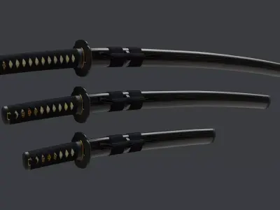 Katana Wakizashi and Tanto Collection 3D model