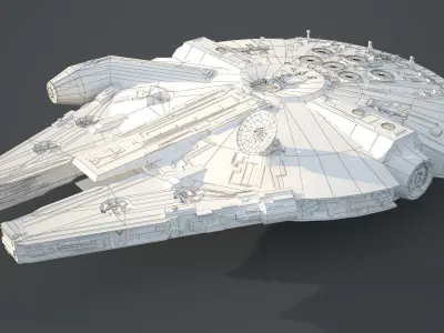 Game Ready Star Wars Millennium Falcon Low-poly 3D model