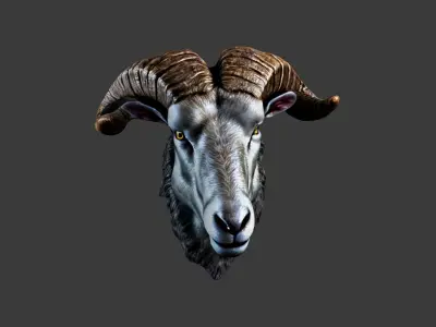 Deer Animal Head Low-poly 3D model