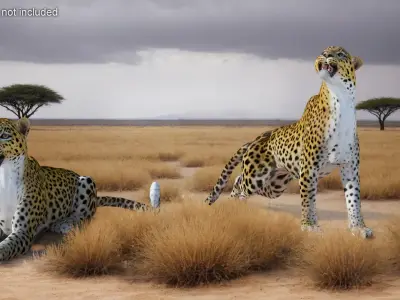 Leopard Rigged 3D model purchase