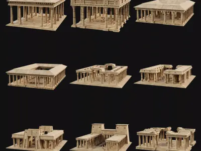 EGYPTIAN ANCIENT ATRIUM TEMPLE EGYPT BATHHOUSE COLLECTION Low-poly 3D model