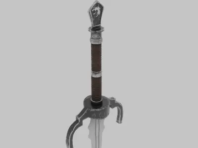 Witcher Sword Low-poly 3D model