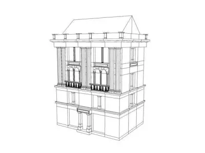 Classic Building Low-poly 3D model