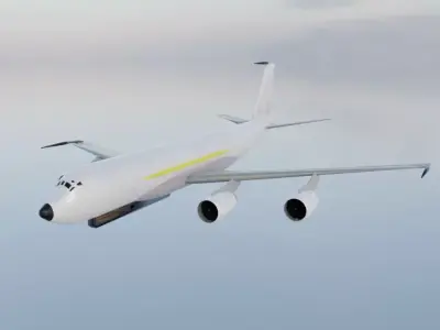 E-8B Style STARS Radar Plane - Custom 1950s Modernized Jet Low-poly 3D model
