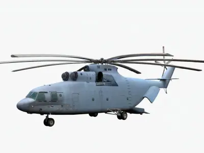 detailed helicopter mi26 Low-poly 3D model