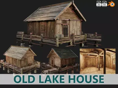 Old Lake House 21 PBR 4K GameReady Low-poly 3D model