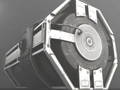 Futuristic Emergency Backup Generator  Low-poly 3D model