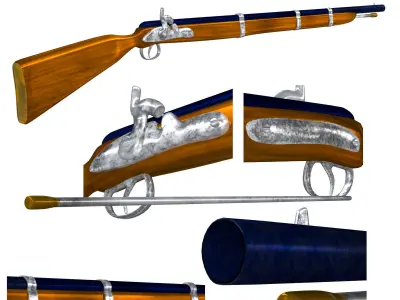 Cap-N-Ball Rifle FBX OBJ 3D model