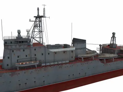 Ugra-class submarine tender Low-poly 3D model