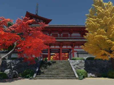 Old Japanese Town 3D model