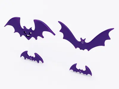 Bat stickers low poly 3d model Low-poly 3D model