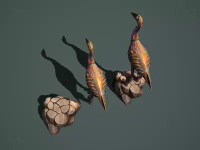 Statue heron Free 3D model