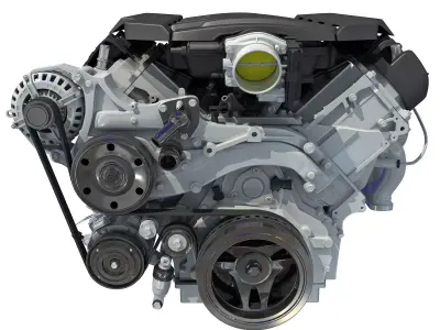 V8 Engine with Semi Interior 3D model