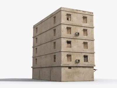 Arab Middle East Building x2 Low-poly 3D model