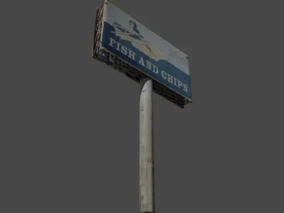 Advertisement Billboard Free low-poly 3D model