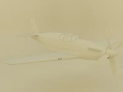P51B Mustang wwII airplane 3D model