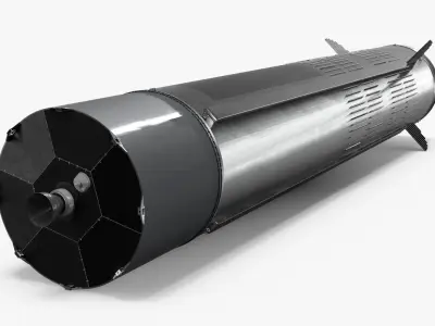 Vertical Launch Rocket with Finned Design 3D model