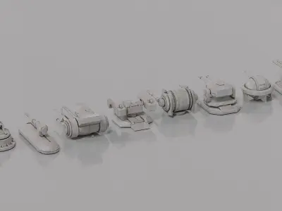 Sci-Fi Turrets and Guns Pack Vol2 - Star Wars 3D model