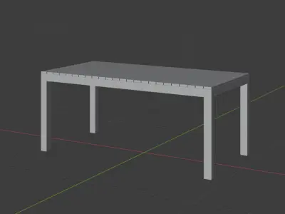 Simple wooden dining table 3D model