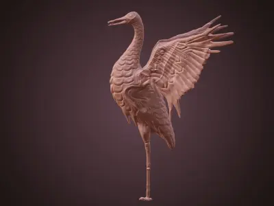 Bird with a fish in mouth Free 3D print model