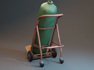 Gas Cylinder Cart Low-poly 3D model