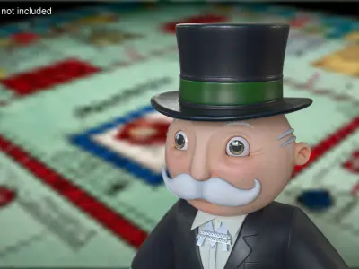 Mr Monopoly A-pose for 3D Print 3D print model