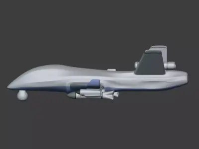 Generic Military Combat Drone - UCAV  - UAV Low-poly 3D model