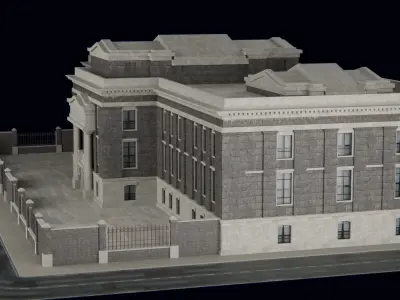 European Building kit Low-poly 3D model