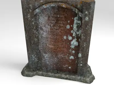 Old Headstone Low-poly 3D model