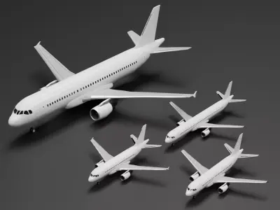 Airbus  A318 A319 A320 A321 Pack 3D model