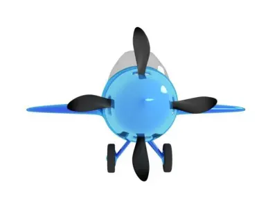 Small blue airplane 3D model