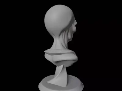 Alien God Bust Sculpture Cosmic Deity Figure 3D print model