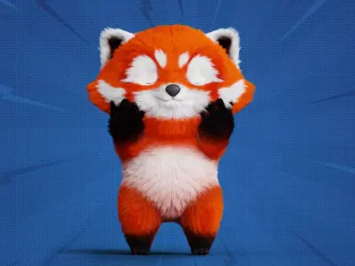 Cute cartoon panda Low poly Free low-poly 3D model