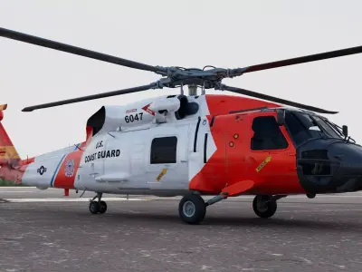 Jayhawk Sikorsky MH-60 Coast Guard Helicopter 3D model