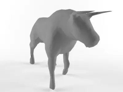 Low Poly Bull Taurus Animal  Low-poly 3D model