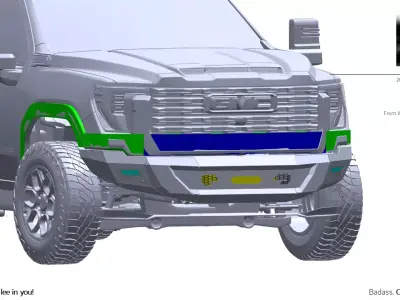 2025 GMC SIERRA 2500HD datamen X-BOW Series Bumper 3D CAD 3D model