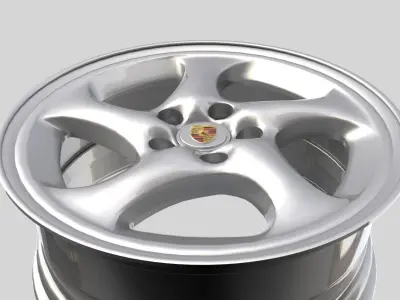 996 Turbo OEM Wheels Low-poly 3D model