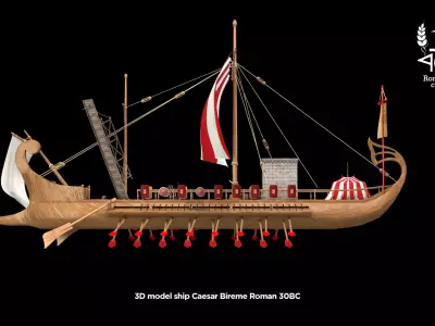 Roman island Bireme war 3D model