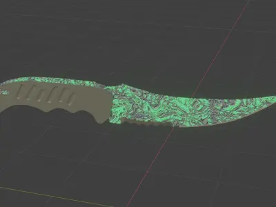 Flip knife Low-poly 3D model
