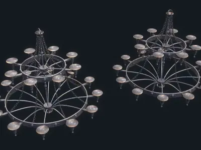Medieval Chandelier 2 Low-poly 3D model