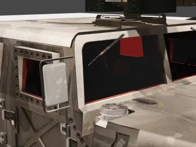 Rhino Hummer Military Gun Truck Low-poly 3D model