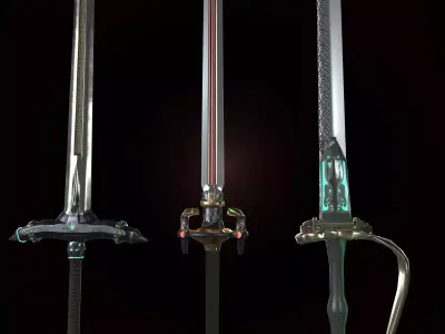 Stylized Heavy blade pack Low-poly 3D model