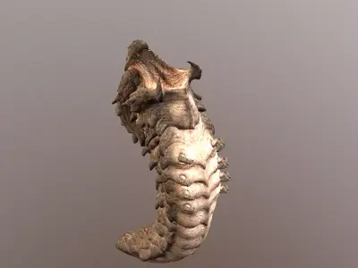 SandWorm SandMonster WormBoss Attack   3D model