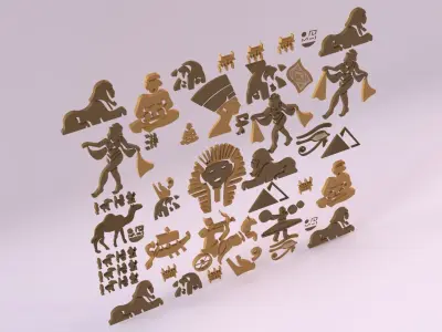 Egyptian Symbols - 029 Low-poly 3D model