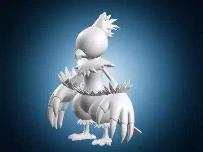 Combusken Miniature Pokemon Figure 3D print model