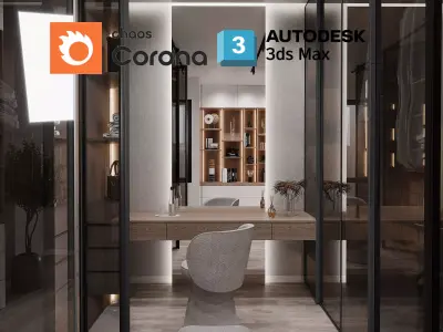 Corona Render Interior Wardrobe Modern Design 3D model Free 3D model